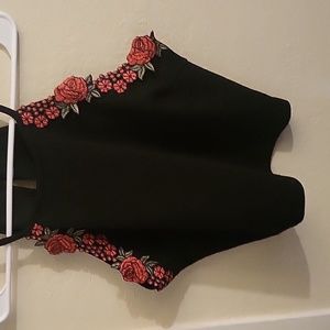 Black with red flowers